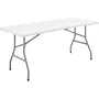 Terranova - Table de réception pliante, blanche - Structure acier, plateau PEHD, pour 8 personnes - 180 x 74 x 73.5 cm