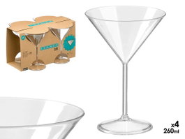Leknes Set 4 Verres Acrylique Transparent 260 ml 30x17.8x23.5 cm (Set de 6)