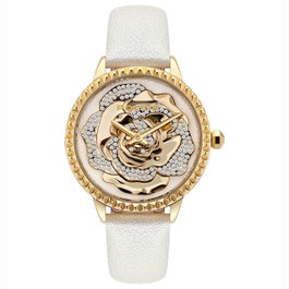 Police PL16073BSG-01 - Montre analogique dorée et bracelet blanc