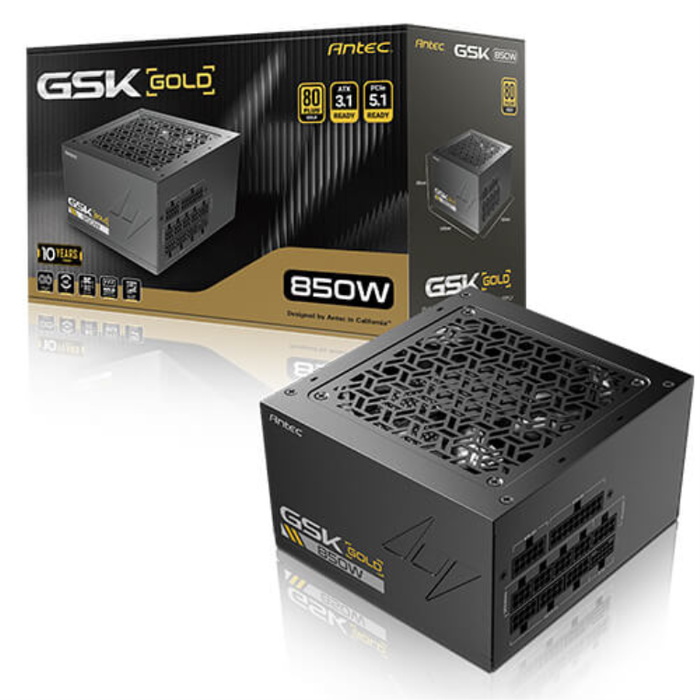 Antec GSK850 V2 EC Alimentation 850W 80 PLUS Gold Totalement Modulaire ATX 3.1 Noir