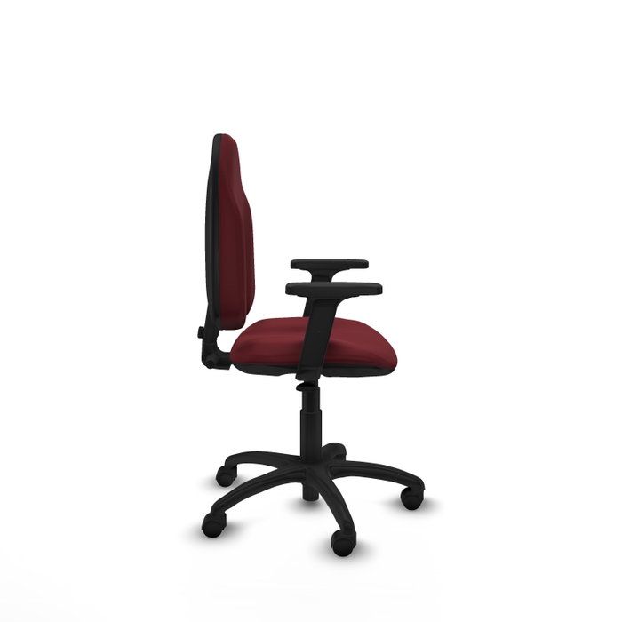 PIQUERAS Y CRESPO Chaise de bureau Algarra similicuir grenat avec accoudoirs 2D