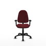 PIQUERAS Y CRESPO Chaise de bureau Algarra similicuir grenat avec accoudoirs 2D