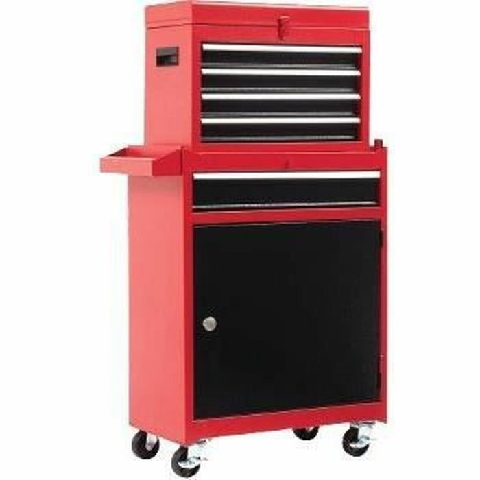 Defpro Servante d'atelier Rouge avec 7 tiroirs et caisson
