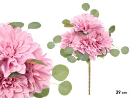 Ibergarden Ramo de 5 Fleurs Ouvertes Rose 39 cm en Plastique (Set de 12)