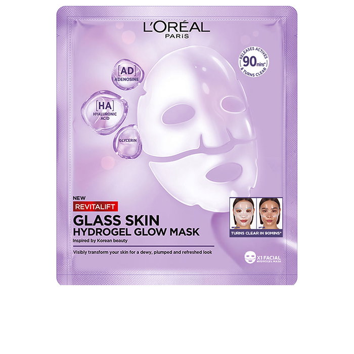 L'Oréal Paris Masque Hydrogel Illuminateur REVITALIFT GLASS SKIN - Soin Hydratant Intense à l'Acide Hyaluronique - Pour Tous Types de Peau - 1 Unité L'Oréal Paris Masque Hydrogel Illuminateur REVITALIFT GLASS SKIN - Soin Hydratant Intense à l'Acide Hyaluronique - Pour Tous Types de Peau - 1 Unité