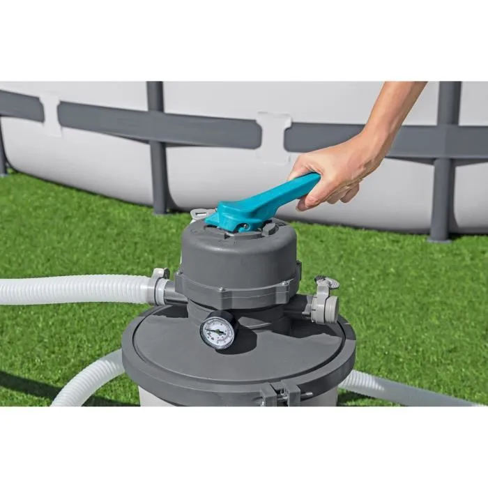 Bestway - Pompe de filtration a sable pour piscine hors sol jusqu'a 18100 L - 3596 L/h - 6 fonctions - Avec prefiltre