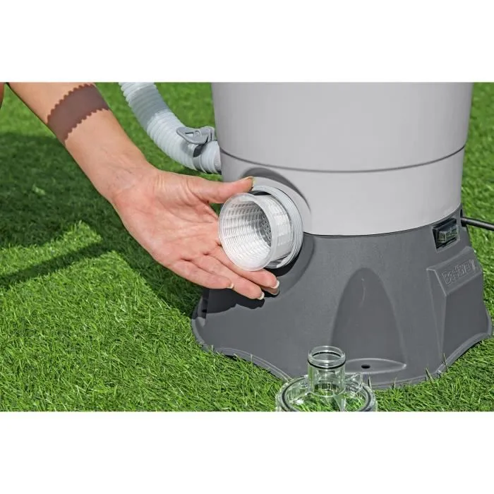 Bestway - Pompe de filtration a sable pour piscine hors sol jusqu'a 18100 L - 3596 L/h - 6 fonctions - Avec prefiltre