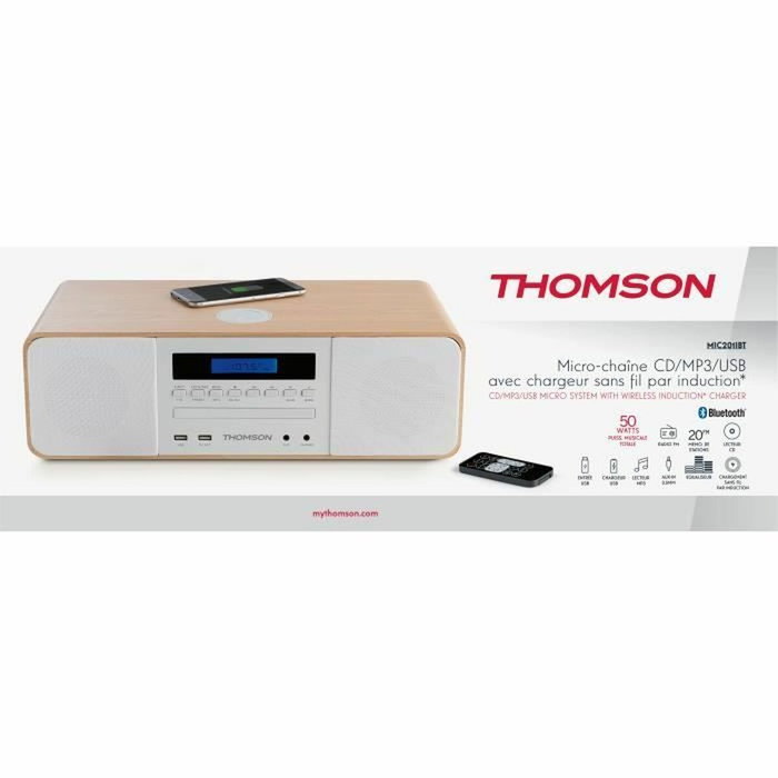 Thomson MIC201IBT Mini Hifi Blanche avec Bluetooth et Induction