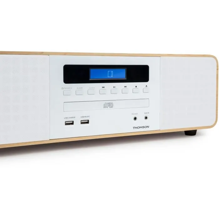 Thomson MIC201IBT Micro HiFi System Bluetooth Radio CD MP3 USB Blanc