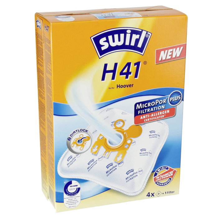 Swirl H 41 MicroPor Plus AntiBac - Lot de 4 sacs pour aspirateur Swirl H 41 MicroPor Plus AntiBac - Lot de 4 sacs pour aspirateur