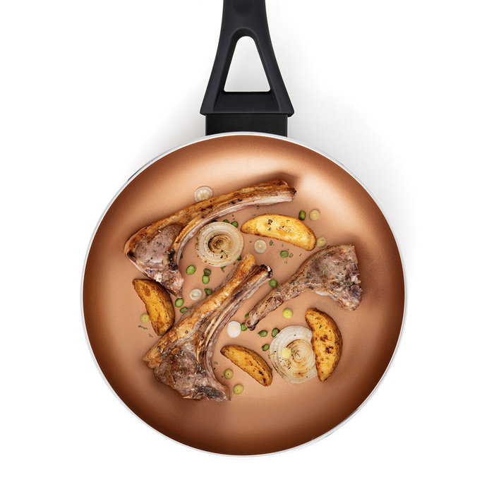 Pyrex Poêle Action Aluminium Pressé Antiadhérente Cuivre 24 cm Sans PFOA Compatible Induction Vitrocéramique Gaz Électrique Pyrex Poêle Action Aluminium Pressé Antiadhérente Cuivre 24 cm Sans PFOA Compatible Induction Vitrocéramique Gaz Électrique