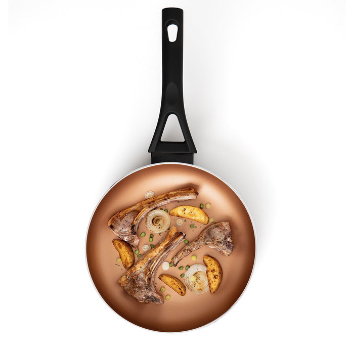 Pyrex Poêle Action Aluminium Pressé Antiadhérente Cuivre 24 cm Sans PFOA Compatible Induction Vitrocéramique Gaz Électrique Pyrex Poêle Action Aluminium Pressé Antiadhérente Cuivre 24 cm Sans PFOA Compatible Induction Vitrocéramique Gaz Électrique