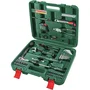 Bosch Set d'outils 73 pièces - Coffret de transport avec pinces, cliquet 1/4", tournevis, marteau, clé à molette, cutter, mètre ruban, niveau à bulle, clés mâles six pans