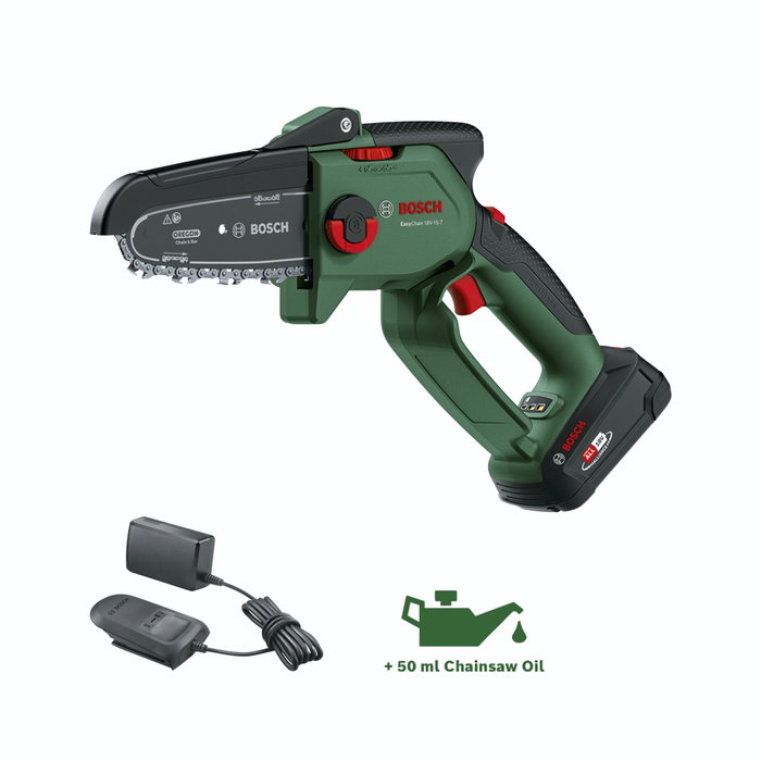 Bosch EasyChain 18V-15-7 Scie de taille sans fil (incl. batterie 2,5 Ah + chargeur) Bosch EasyChain 18V-15-7 Scie de taille sans fil (incl. batterie 2,5 Ah + chargeur)
