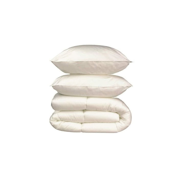 Cocoon Pack Linge de Lit Microfibre - 1 Couette Chaude 220 x 240 cm + 2 Oreillers 60 x 60 cm - Blanc