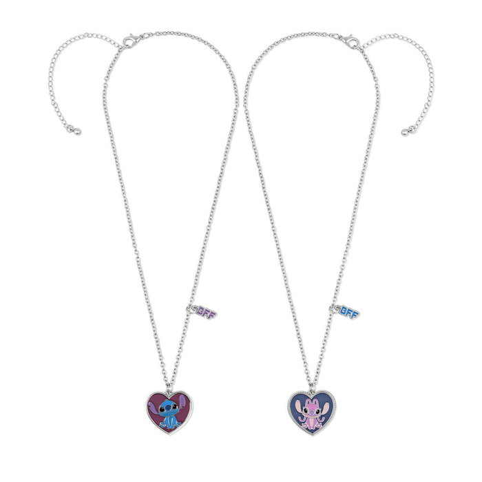 PEERS HARDY Set de 2 Colgantes Angel & Stitch Disney en forme de cœur PEERS HARDY Set de 2 Colgantes Angel & Stitch Disney en forme de cœur