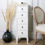 Home Deco Factory Commode avec 5 tiroirs série Victoria blanche