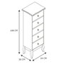 Home Deco Factory Commode avec 5 tiroirs série Victoria blanche