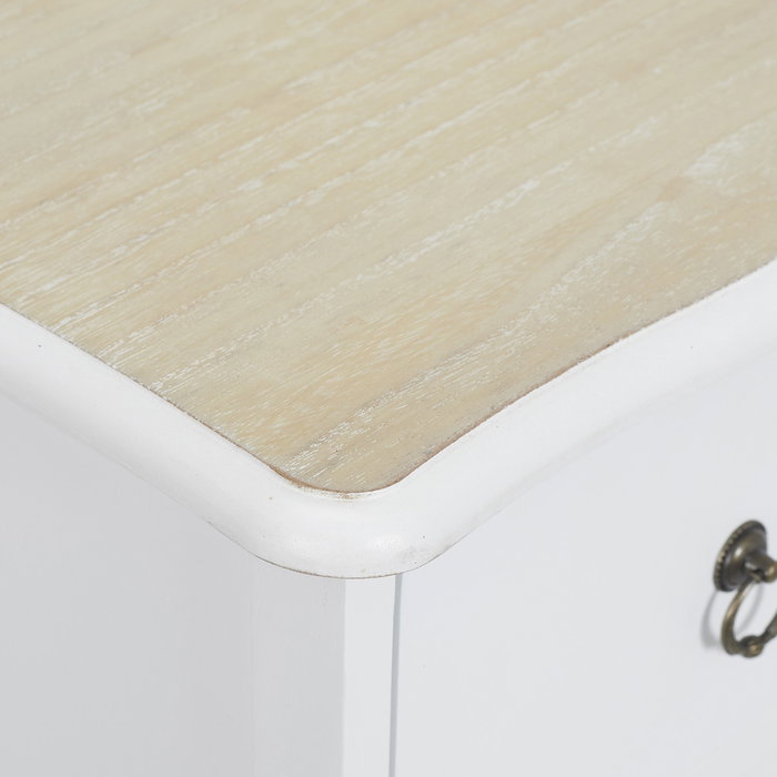 Home Deco Factory Commode avec 5 tiroirs série Victoria blanche