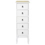 Home Deco Factory Commode avec 5 tiroirs série Victoria blanche