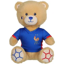 Gipsy Toys - Peluche Ours Maillot Équipe de France de Football 2 Étoiles Coq 24 cm