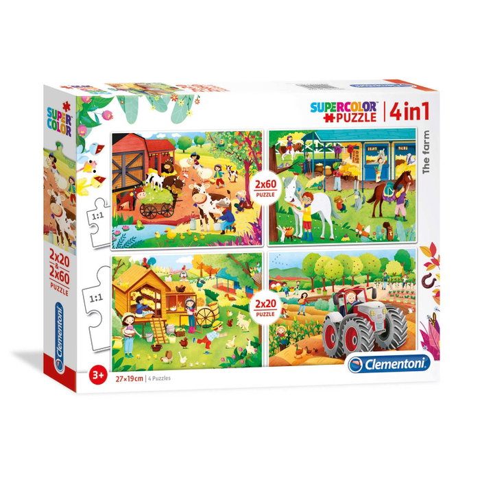 Clementoni SuperColor 4 en 1 La ferme - 4 puzzles inclus Clementoni SuperColor 4 en 1 La ferme - 4 puzzles inclus