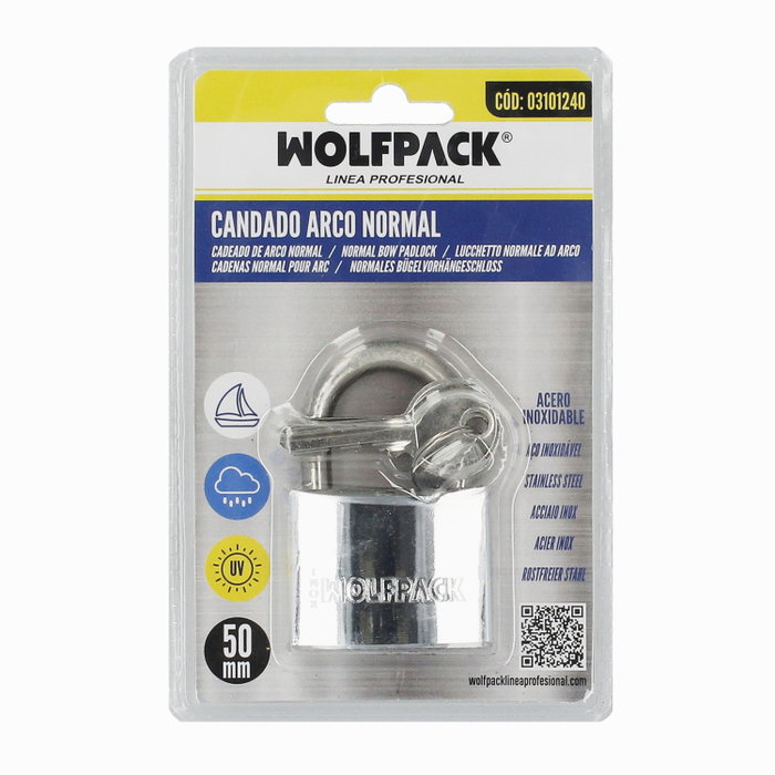 WOLFPACK LINEA PROFESIONAL Cadenas Inoxidable Arco Normal 40mm