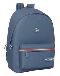 El Ganso Basics, Mochila double pour ordinateur portable 15,6 pouces avec port USB, couleur bleue, dimensions 31x44x18 cm