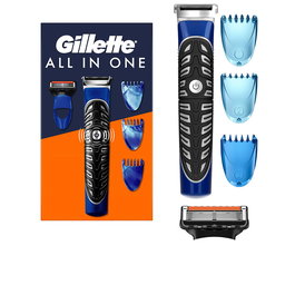 Gillette - Tondeuse rasoir tout-en-un pour barbe et corps avec 3 peignes réglables (2 mm, 4 mm, 6 mm), étanche, idéale pour les contours, 4 unités