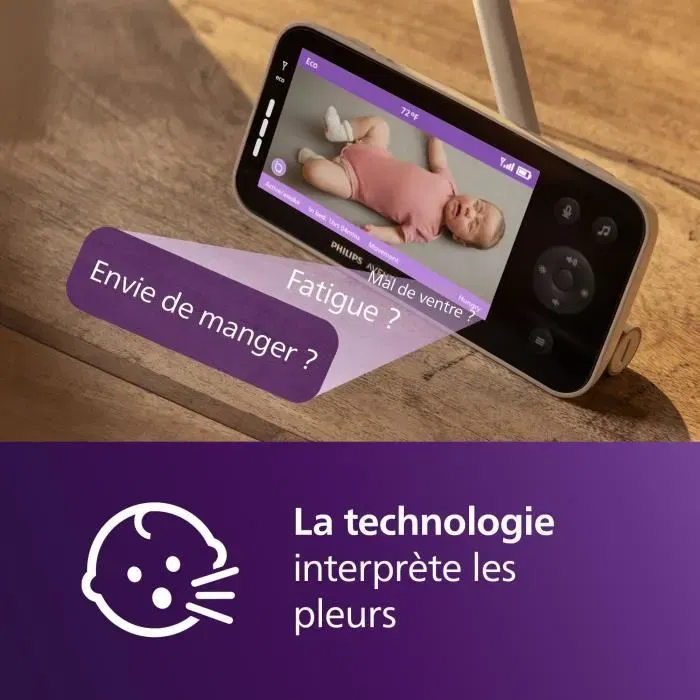 Philips Avent SCD971/26 - Écoute-bébé vidéo Premium connecté avec surveillance vidéo HD et portée étendue pour une surveillance sécurisée