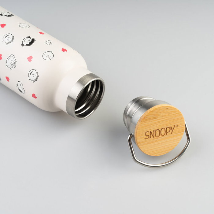 ERIK Gourde en acier inoxidable avec motif Snoopy Peanuts, 500 ml, isolante, à fermeture étanche