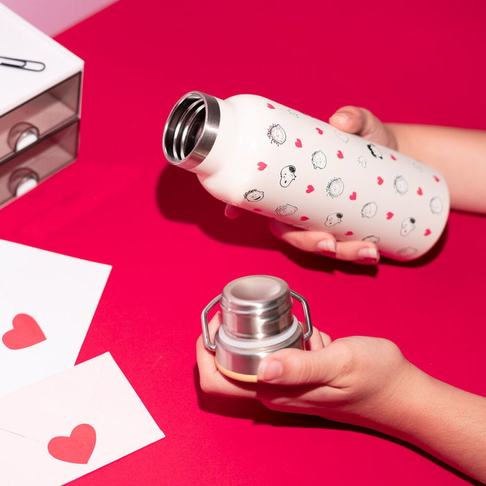 ERIK Gourde en acier inoxidable avec motif Snoopy Peanuts, 500 ml, isolante, à fermeture étanche