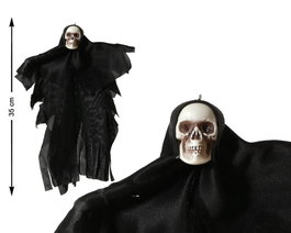 Atosa Figure de Squelette avec Cape Noire 35 cm