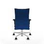 Piqueras Y Crespo Albacete Confidente - Chaise de Bureau Synchrone Bleu, Base Blanche, Accoudoirs 1D
