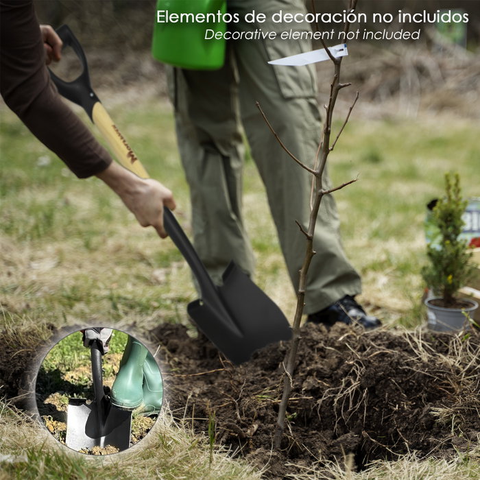 WOLFPACK LINEA PROFESIONAL Petite Pelle avec Manche en Bois et Anille, 75 cm