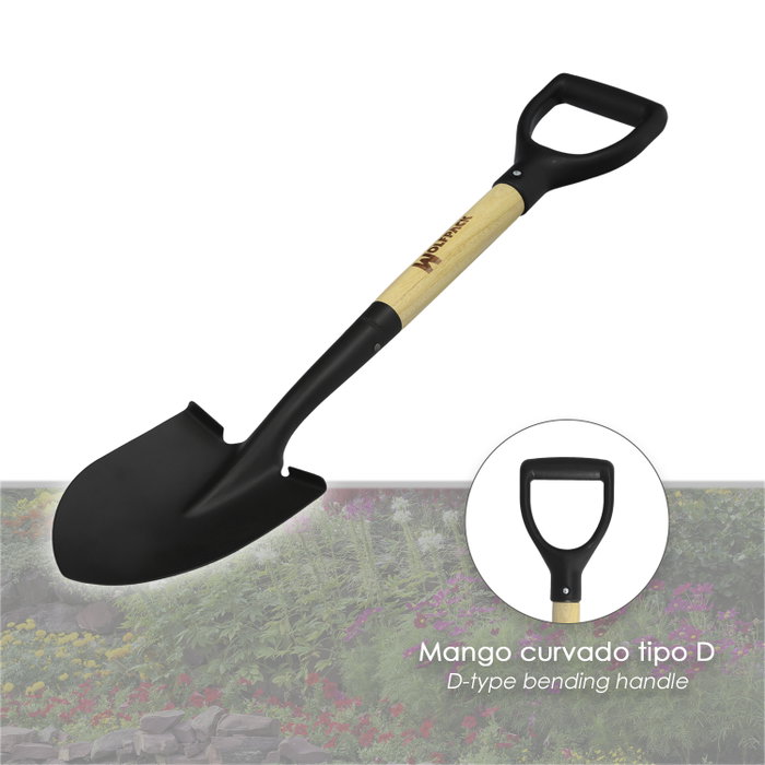 WOLFPACK LINEA PROFESIONAL Petite Pelle avec Manche en Bois et Anille, 75 cm