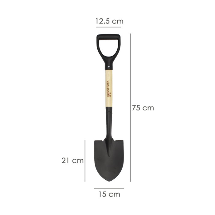 WOLFPACK LINEA PROFESIONAL Petite Pelle avec Manche en Bois et Anille, 75 cm