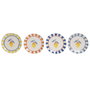 Home ESPRIT Assiette plate Citron méditerranéen (4 Unités) Grès Jaune Bleu Blanc Orange