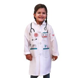 DEQUBE Déguisement Médecin Unisexe pour Enfant 3-7 Ans - Costume Léger avec Velcro, Jeu Rôle Symbolique