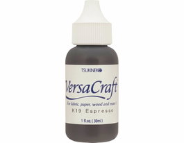 Tsukineko VERSACRAFT Encre pour textile noir Espresso 30ml