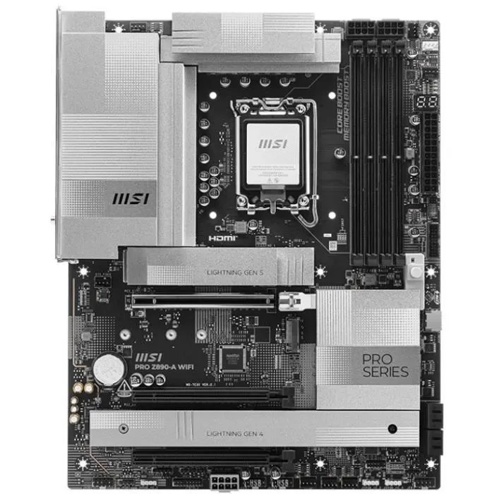 MSI PRO Z890-A WiFi Carte mère ATX pour Intel Core Ultra (Série 2) Socket LGA 1851, DDR5-SDRAM jusqu'à 256 Go, Wi-Fi 7, 5 Gigabit Ethernet
