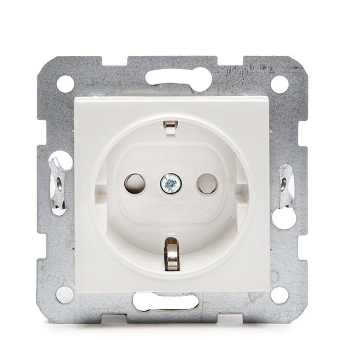 Panasonic Karre Prise 16A 250V Cadre Métal Blanc