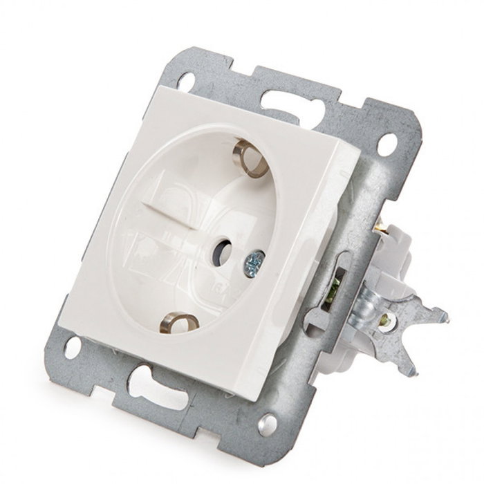 Panasonic Karre Prise 16A 250V Cadre Métal Blanc