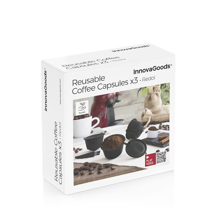 InnovaGoods Jeu de 3 Capsules à Café Réutilisables Redol InnovaGoods Jeu de 3 Capsules à Café Réutilisables Redol