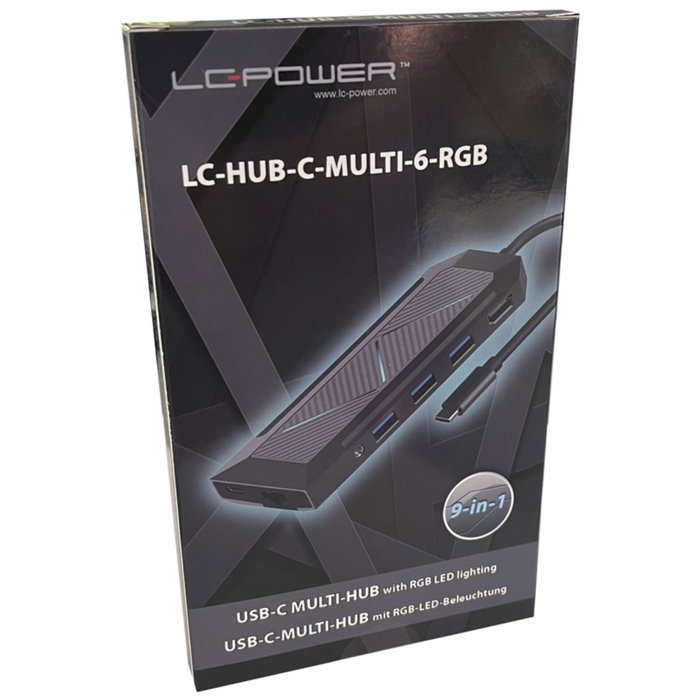 LC-Power LC-HUB-C-MULTI-6-RGB Hub USB-C Noir