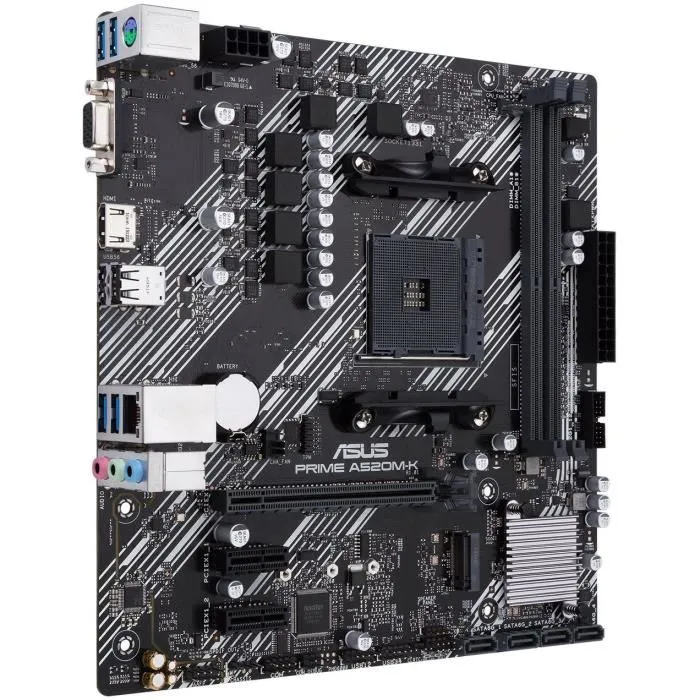 ASUS PRIME A520M-K, Carte mère micro ATX AMD A520 Socket AM4 DDR4 M.2 Gigabit Ethernet USB 3.2, Compatible AMD Ryzen ASUS PRIME A520M-K, Carte mère micro ATX AMD A520 Socket AM4 DDR4 M.2 Gigabit Ethernet USB 3.2, Compatible AMD Ryzen
