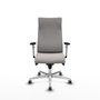 Piqueras Y Crespo Sillón Albacete blanc avec mécanisme synchrone et base aluminium