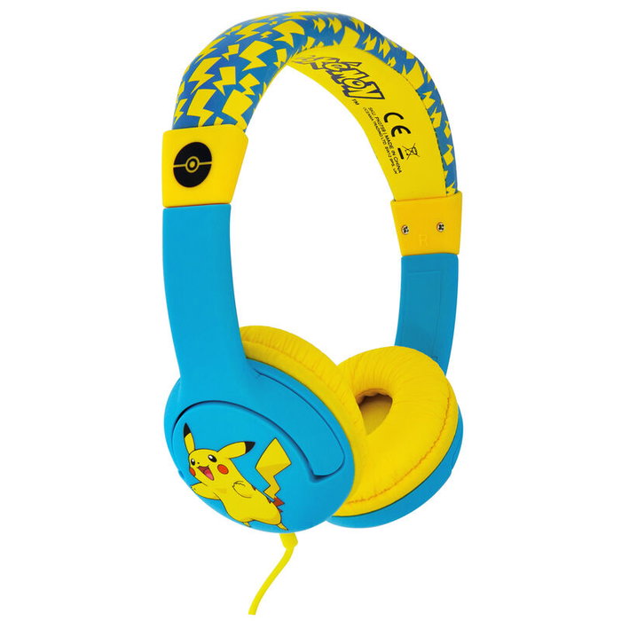Pokemon - Casque audio pour enfants Pikachu, volume limité 85 dB, diademe ajustable et rembourrée, jack 3.5mm, pour 3-7 ans