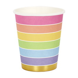 Party Time Lot de 6 verres en carton Licorne et Arc-en-ciel