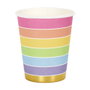 Party Time Lot de 6 verres en carton Licorne et Arc-en-ciel